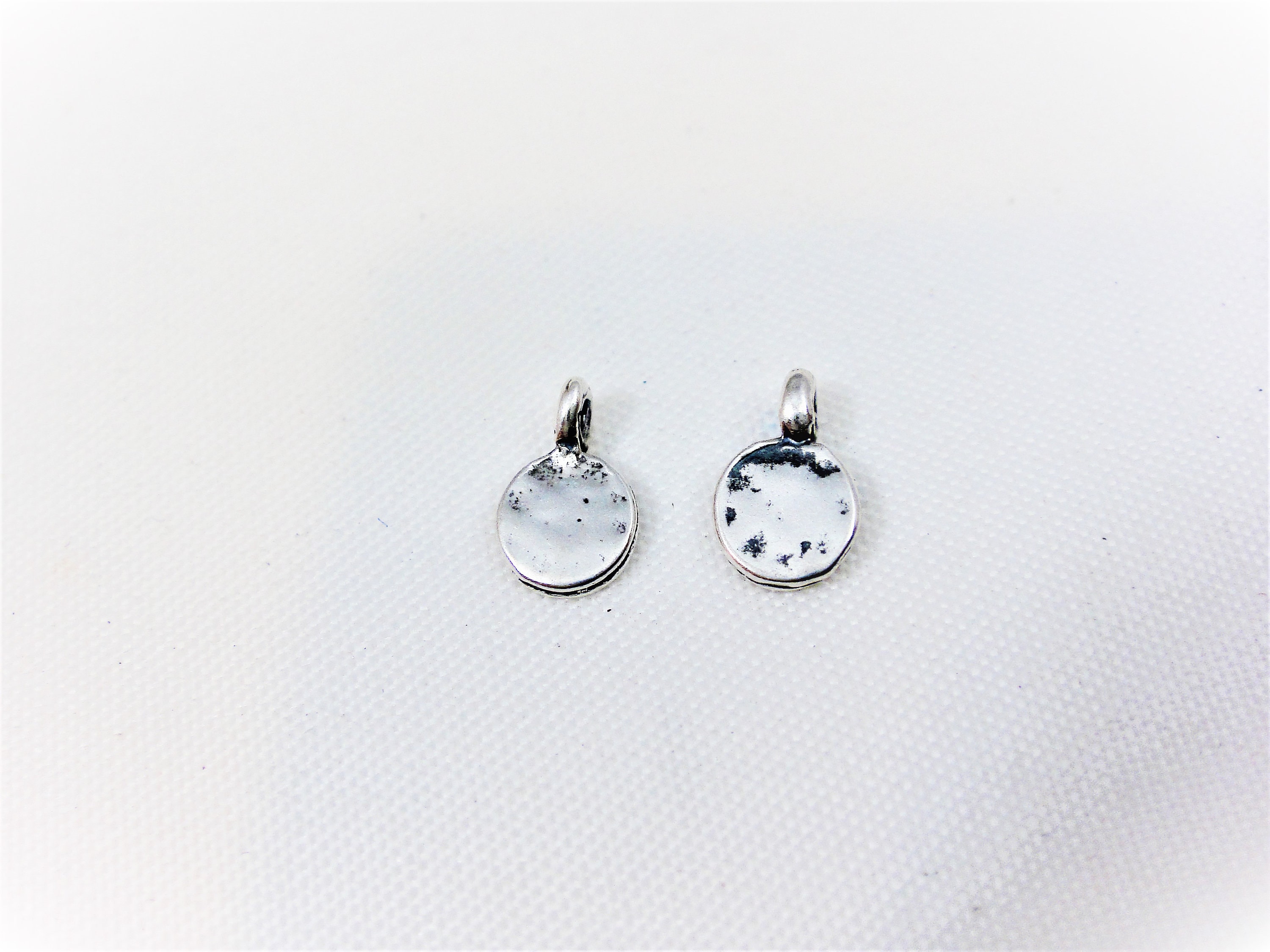 2 piezas de pequeños discos de plata de ley 925, discos pequeños, discos diminutos, disco pequeño de plata de ley, disco de plata de ley, disco, amule