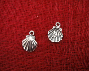 925 sterling silver oxidized sea shell charm 1PC, sterling silver sea shell charms, sea life, silver sea shell, sea shell, small sea shell