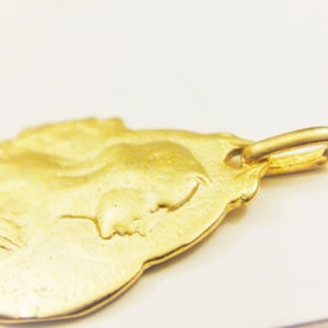 Vermeil, 18k Gold Over 925 Sterling Silver Virgin Mary Pendant, Matte ...