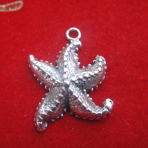 925 Sterling Silber oxidierter Seestern Anhänger 1 Stk., Seestern Charm, Seestern, silber Seestern