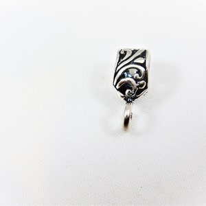 925 sterling silver oxidized bail, sterling silver bail, bail, silver bail, sterling silver large bail, silver finding, bail component, bail