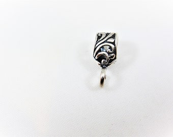 925 sterling silver oxidized bail, sterling silver bail, bail, silver bail, sterling silver large bail, silver finding, bail component, bail