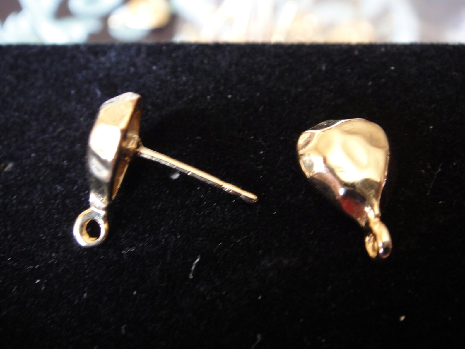 2 Pc Vermeil, 18k Gold Over 925 Sterling Silver Hammered Heart Post ...