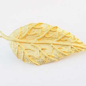 Vermeil, 18k gold over 925 sterling silver large leaf connector, matte gold leaf connector, vermeil leaf, gold large leaf charm, leaf charm