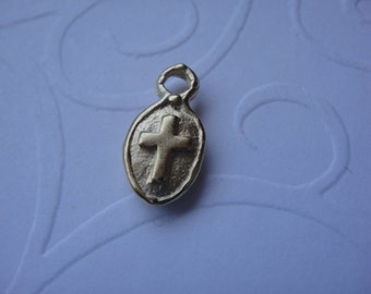 Vermeil, 18k guld över 925 sterlingsilver korshänge berlock - vermeil kors, litet kors, kors, guldkors, liten matt guldkorsberlock