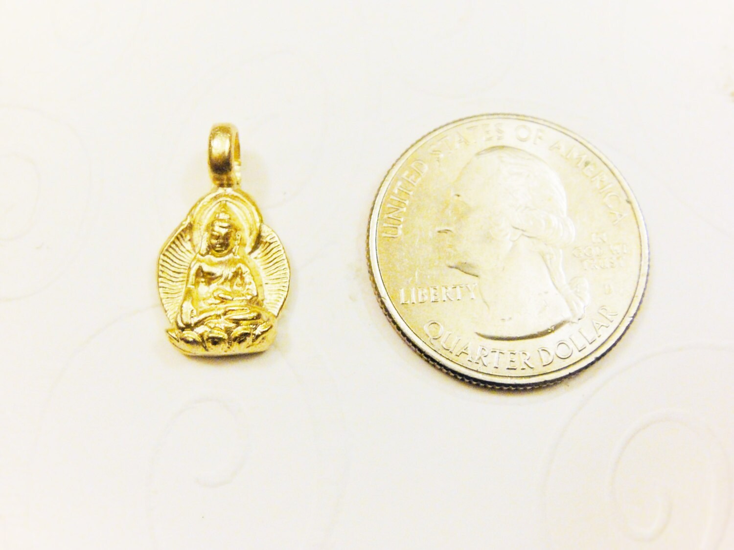 Vermeil 18k Gold Over 925 Sterling Silver BUDDHA , Beautiful Spiritual ...