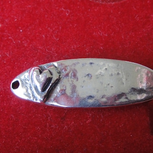 925 sterling silver hammered connector with heart silver connector, heart connector, sterling silver oval connector with heart, silver heart