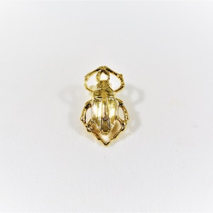 Vermeil, 18k gold over 925 sterling silver beetle charm, shiny gold beetle, beetle, gold insect charm pendant, vermeil beetle, silver beetle