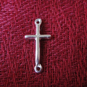 925 sterling silver sideways cross connector charm, silver cross, silver cross connector, sterling silver small sideways cross, silver cross