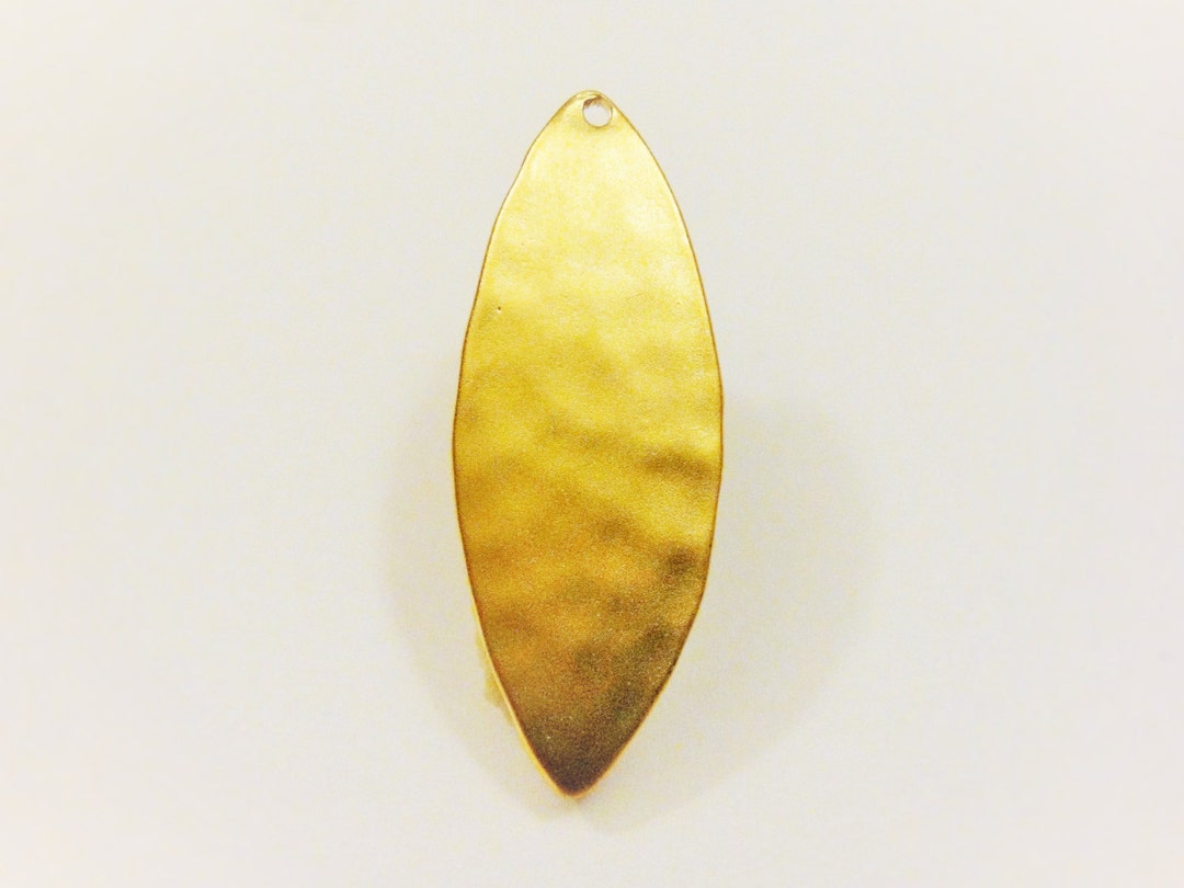 Vermeil, 18k Gold Over 925 Sterling Silver Hammered Oval Charm, Matte ...