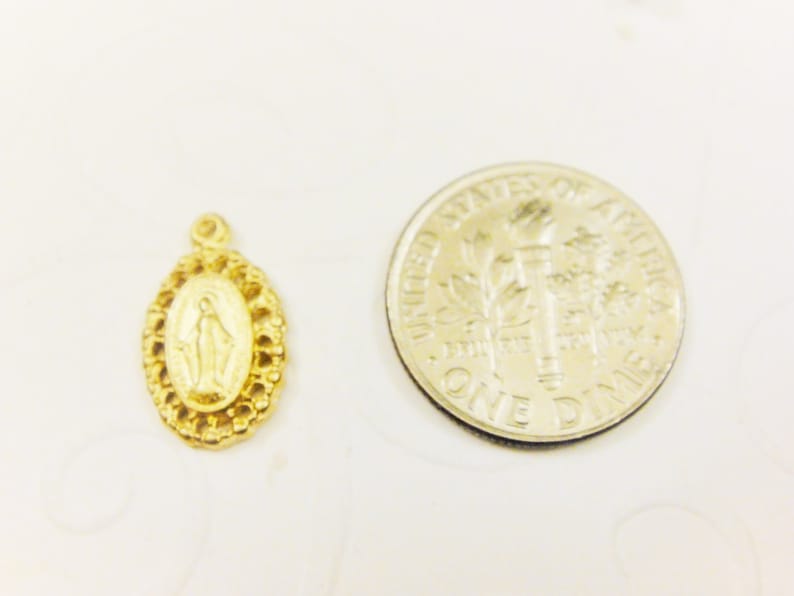 Vermeil, 18k Gold Over 925 Sterling Silver Small Virgin Mary Charm ...