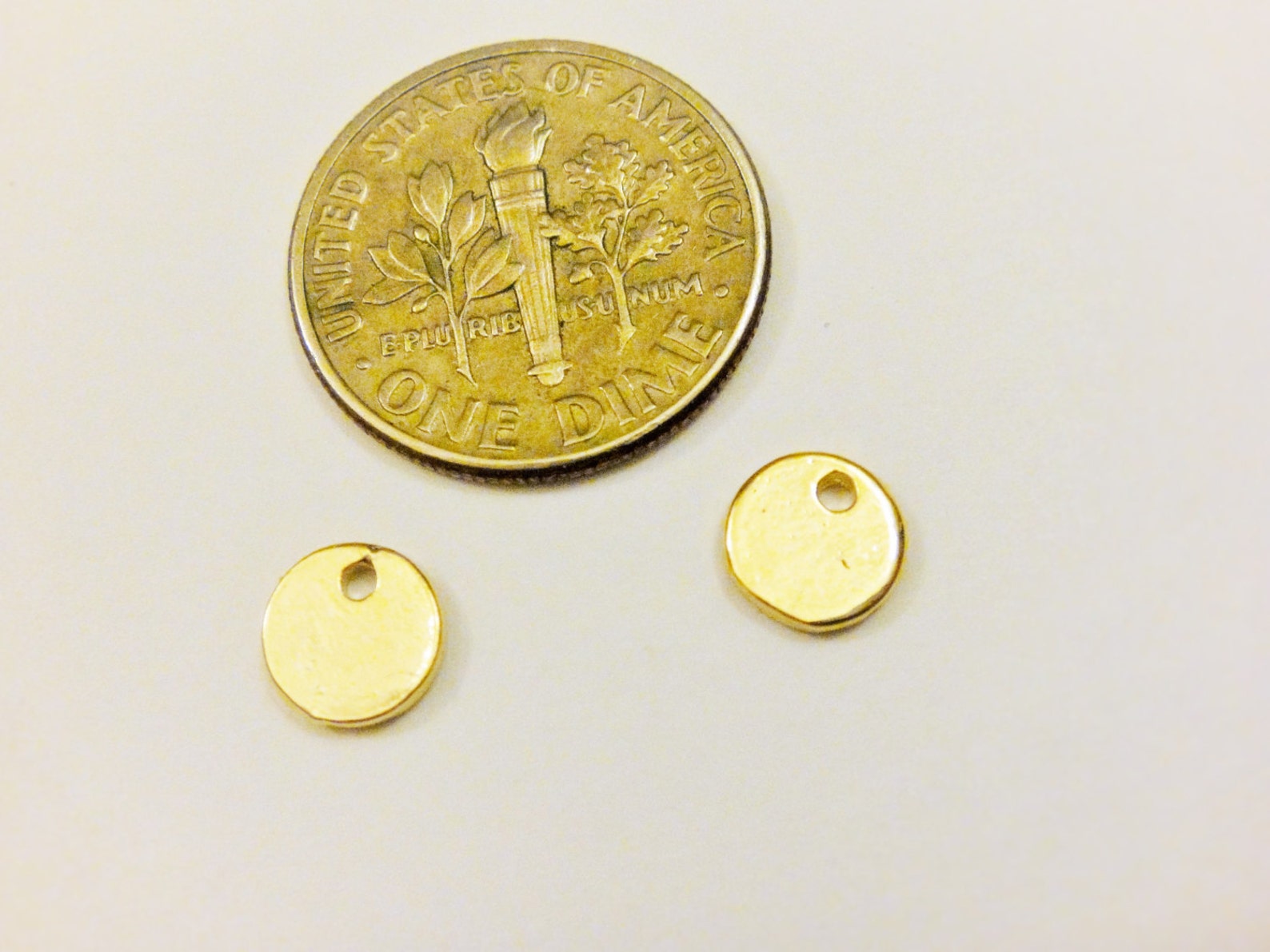 2 Pc Vermeil, 18k Gold Over 925 Sterling Silver Small Blank Disc, SHINY ...