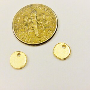 2 Pc Vermeil, 18k Gold Over 925 Sterling Silver Small Blank Disc, SHINY ...