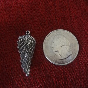 925 sterling silver oxidized angel wing charm 1 pc., sterling silver angel wing charm, silver angel wing, angel wing, sterling silver angel image 4