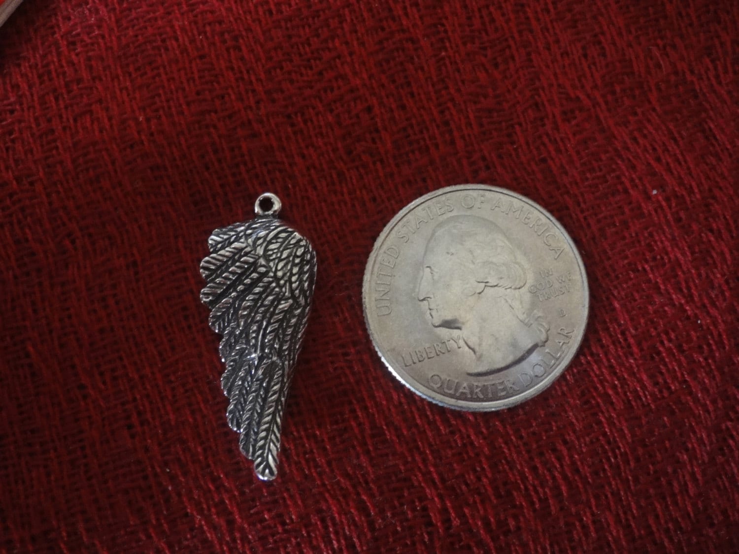 WithLoveSilver Sterling Silver 925 Oxidized Angel Wings Pendant (Set Of 2)
