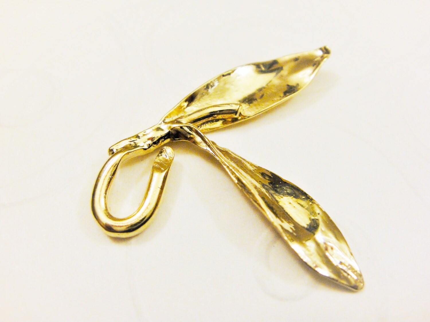 Vermeil, 18k Gold Over 925 Sterling Silver Leaf Charm or Pendant, Shiny ...