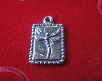 925sterling silver oxidized dragonfly charm, silver charm with dragonfly, silver dragonfly, sterling silver dragonfly charm, dragonfly charm