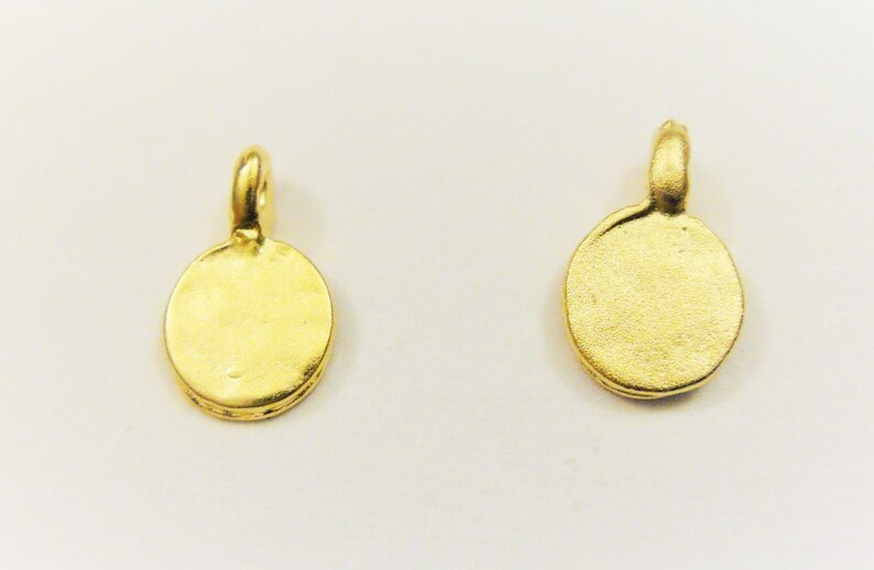 2 Pc. Vermeil, 18k Gold Over 925 Sterling Silver Tiny Small Discs ...