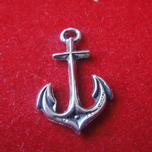 925 sterling silver large oxidized Anchor Charm, silver Anchor, pendant, silver anchor charm, sea life, anchor, anchor sign of hope charm