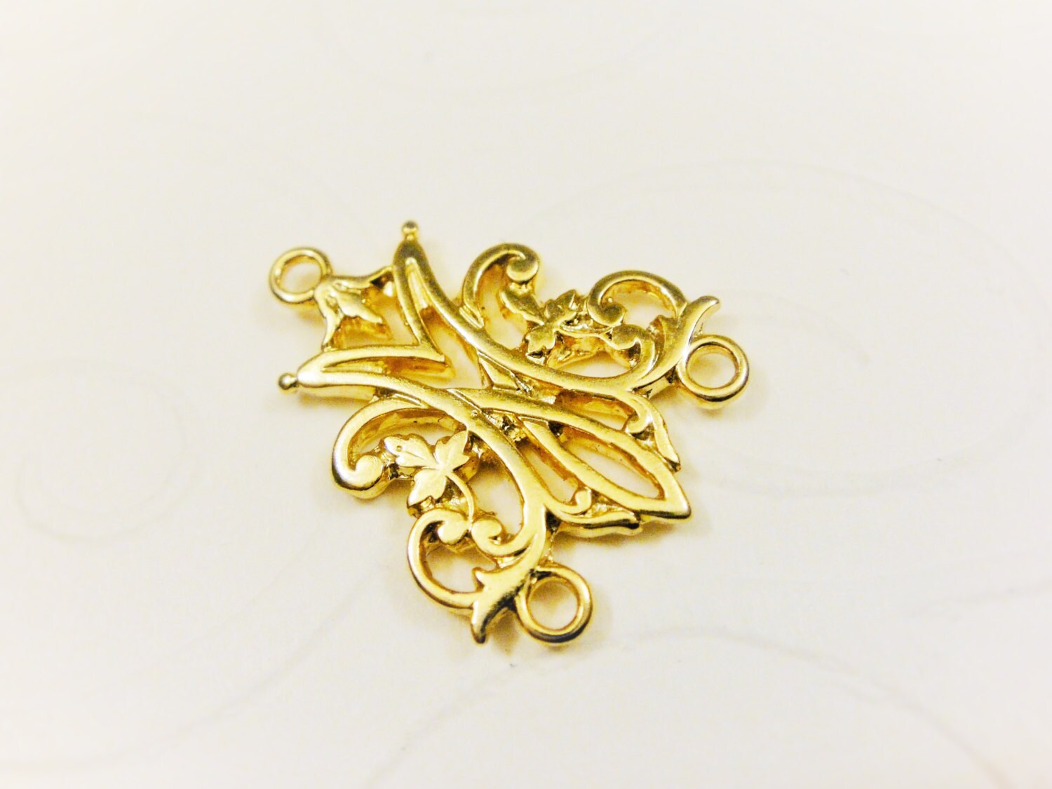 Vermeil 18k Gold Over 925 Sterling Silver Connector, Shiny Gold ...