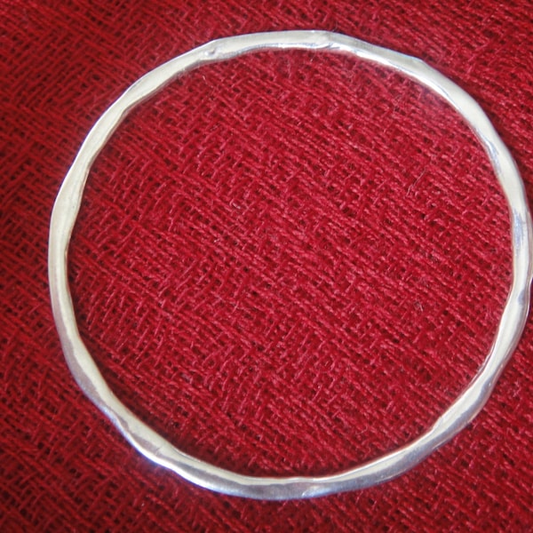 925 sterling silver  hammered  connector 1 pc., open large silver circle , silver large hammered circle, large circle, circle, silver circle