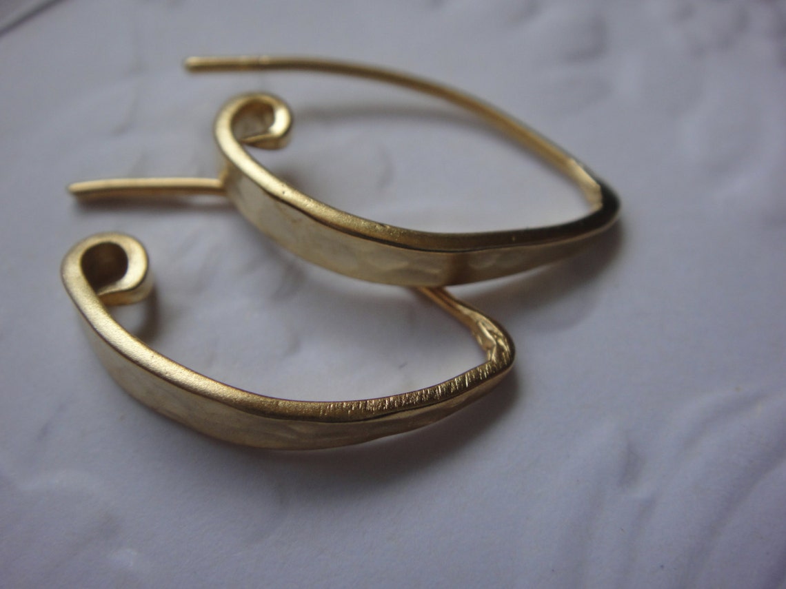 2 Pc. Vermeil 18k Gold Over 925 Sterling Silver Flattened - Etsy