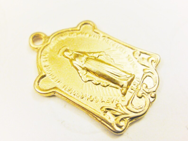 Vermeil, 18k Gold Over 925 Sterling Silver Virgin Mary Medal, Pendant ...