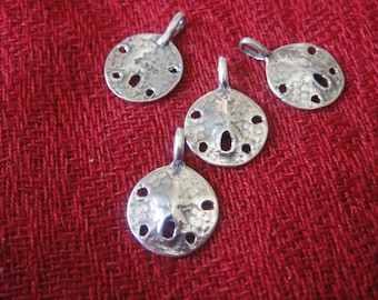 925 sterling silver oxidized sand dollar charm, sand dollar, 1 pc., silver sand dollar, beach charm, sand dollar, silver beach charm,