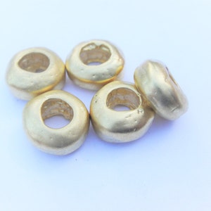 2pc.,Vermeil,18k gold over 925 Sterling Silver 6mm Nugget Beads- matte gold nugget beads, nugget beads, beads, vermeil beads, vermeil spacer