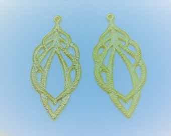 2pc, Vermeil, 18k gold over 925 sterling silver earring components, shiny gold brushed chandelier component, vermeil earrings, gold earrings