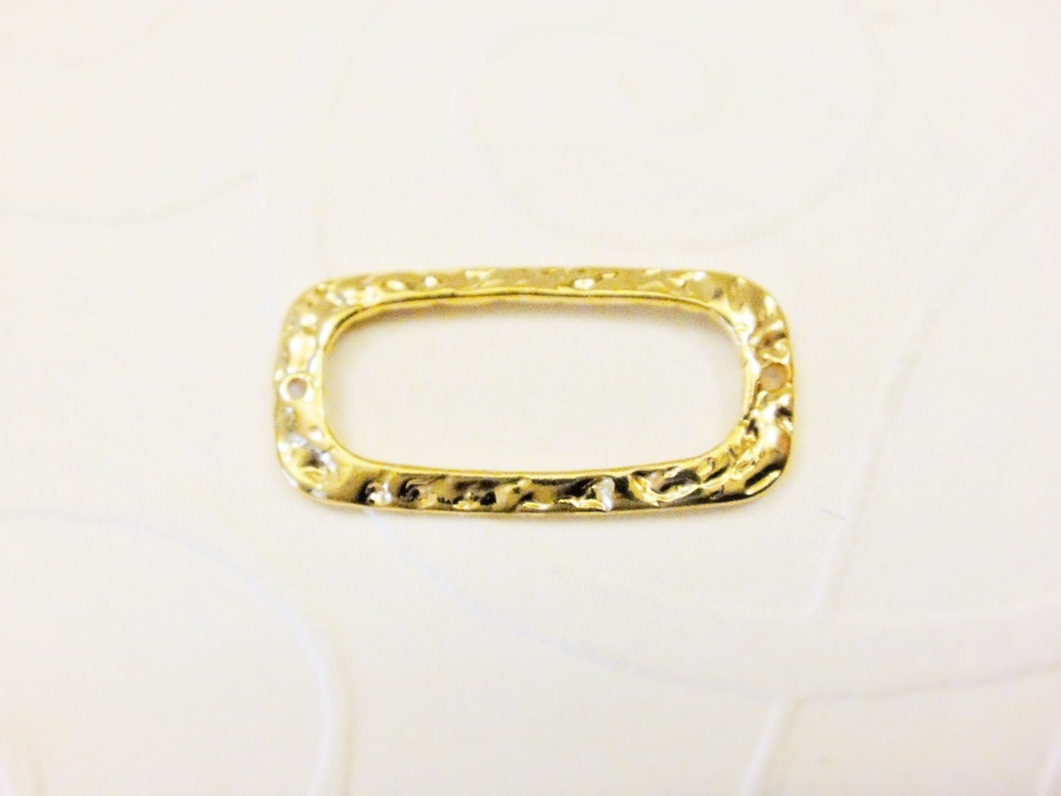 Vermeil 18k Gold Over 925 Sterling Silver Textured Rectangle Charm ...