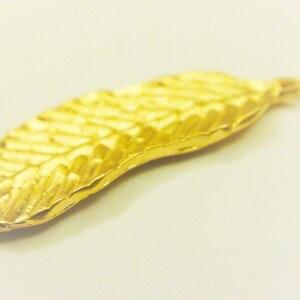 Vermeil 18k Gold Over 925 Sterling Silver Feather Charm, Matte Gold ...