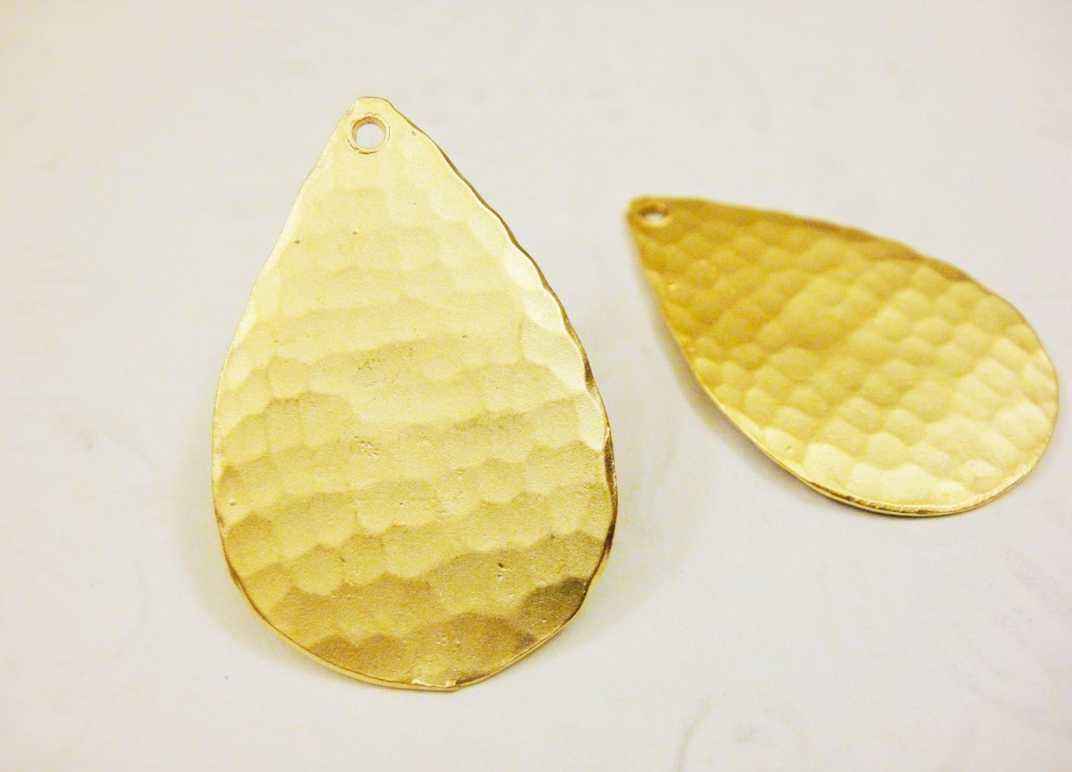2 Pc Vermeil 18k Gold Over 925 Sterling Silver Hammered | Etsy