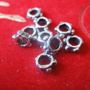 5 pc. 925 sterling silver oxidized 6mm beads, spacers, silver beads or spacers, beads, spacers, sterling silver bead spacer, silver spacer