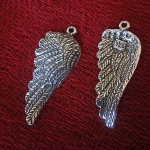 925 sterling silver oxidized angel wing charm 1 pc., sterling silver angel wing charm, silver angel wing, angel wing, sterling silver angel image 3