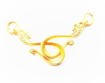 Vermeil, gros fermoir crochet en or 18 carats sur argent sterling 925, fermoir crochet en or mat, grand fermoir en vermeil, fermoir crochet, fermoir crochet