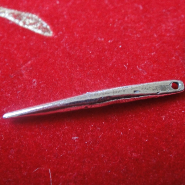 925 Sterling Silver Skinny Needle Charm  long and thin dagger spear spike pendant, needle, silver needle, sterling silver small needle charm