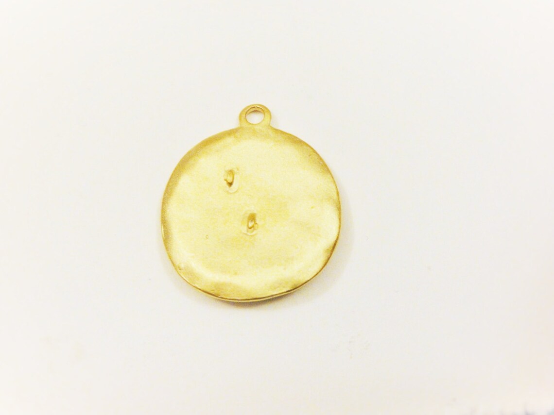 Vermeil 18k Gold Over 925 Sterling Silver Round Disc With - Etsy