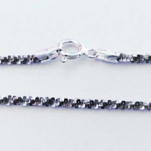 925 Silver Twisted Serpentin Chain 2 Tone (Gunmetal / Silver) 1,8 mm 30 tum, 30 tums finish tvåfärgad twisted chain gunmetal silver bild 3