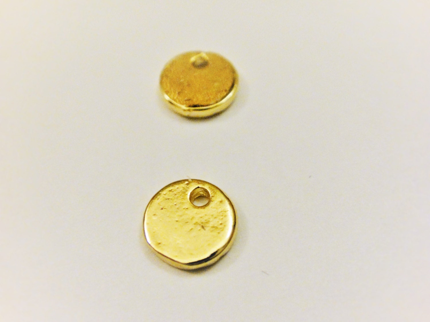 2 Pc Vermeil, 18k Gold Over 925 Sterling Silver Small Blank Disc, SHINY ...