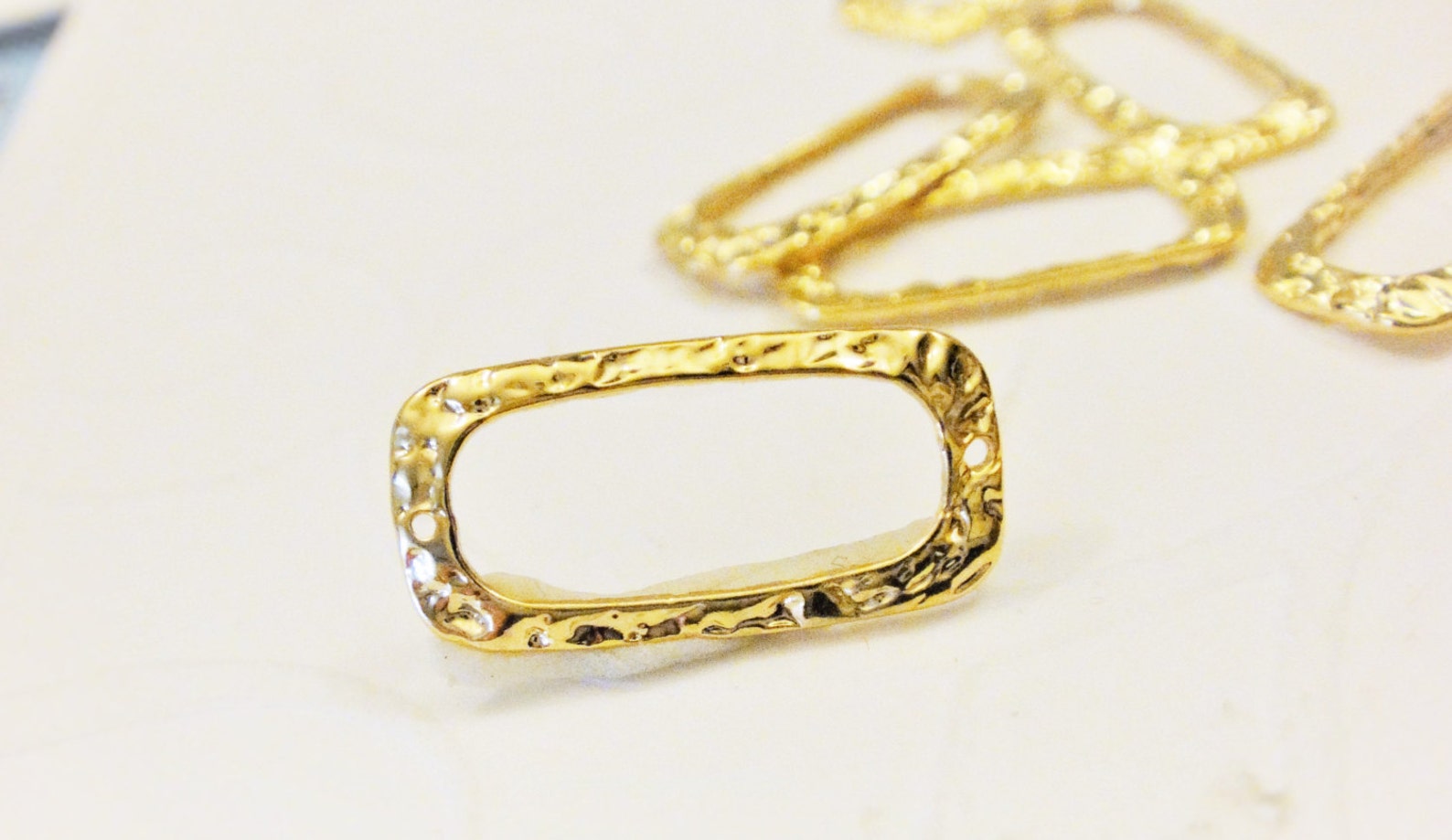 Vermeil 18k Gold Over 925 Sterling Silver Textured Rectangle Charm ...