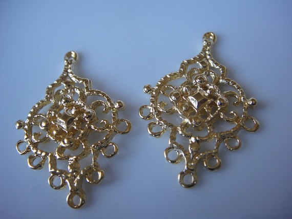 2 Pc Vermeil 18k Gold Over 925 Sterling Silver Chandelier Image 0