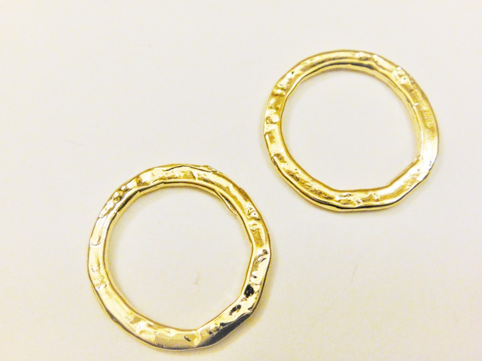2 Pc, Vermeil 18k Gold Over 925 Sterling Silver Circle Ring -circle ...