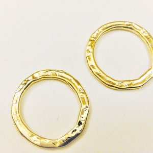 2 Pc, Vermeil 18k Gold Over 925 Sterling Silver Circle Ring -circle ...