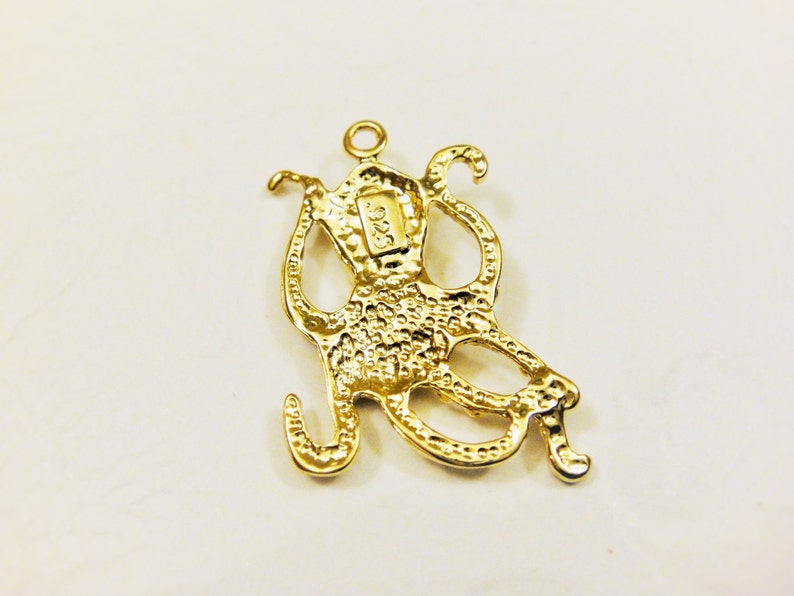 18k gold over 925 sterling silver octopus charm gold octopus vermeil octopus Vermeil octopus