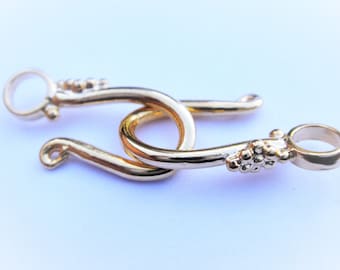 Vermeil, fermoir crochet en argent sterling 925, fermoir crochet en or brillant, fermoir en vermeil, fermoir crochet en or, fermoir