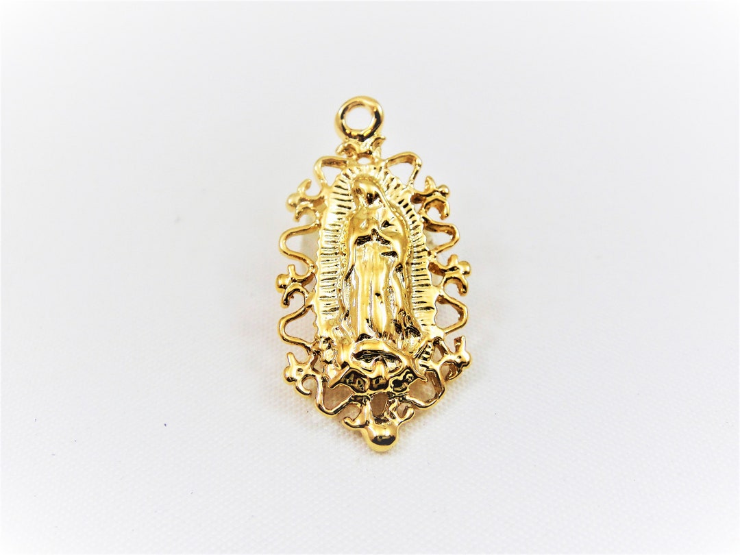 Vermeil, 18k Gold Over 925 Sterling Silver Virgin Mary Pendant, Vermeil ...