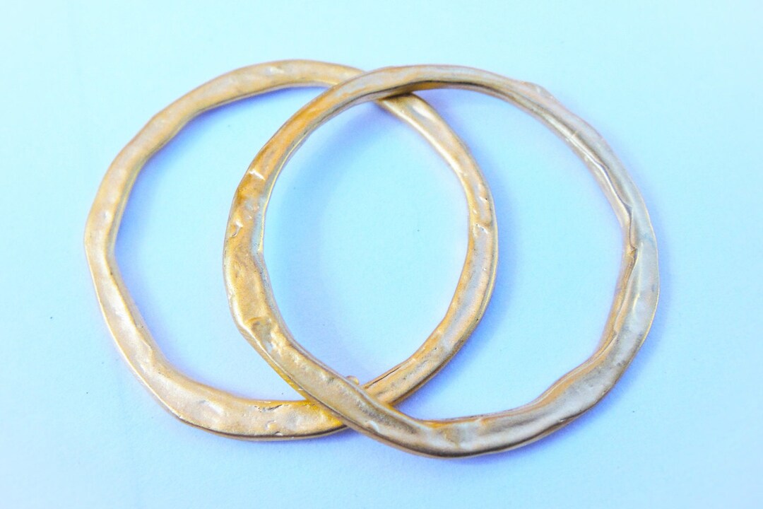 1 Pc.vermeil, 18k Gold Over 925 Sterling Silver Hammered Circle ...