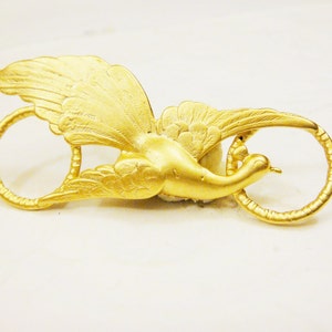 Vermeil, 18k gold over 925 sterling silver  large Peacock connector, gold bird connector, flying bird connector, vermeil peacock, peacock