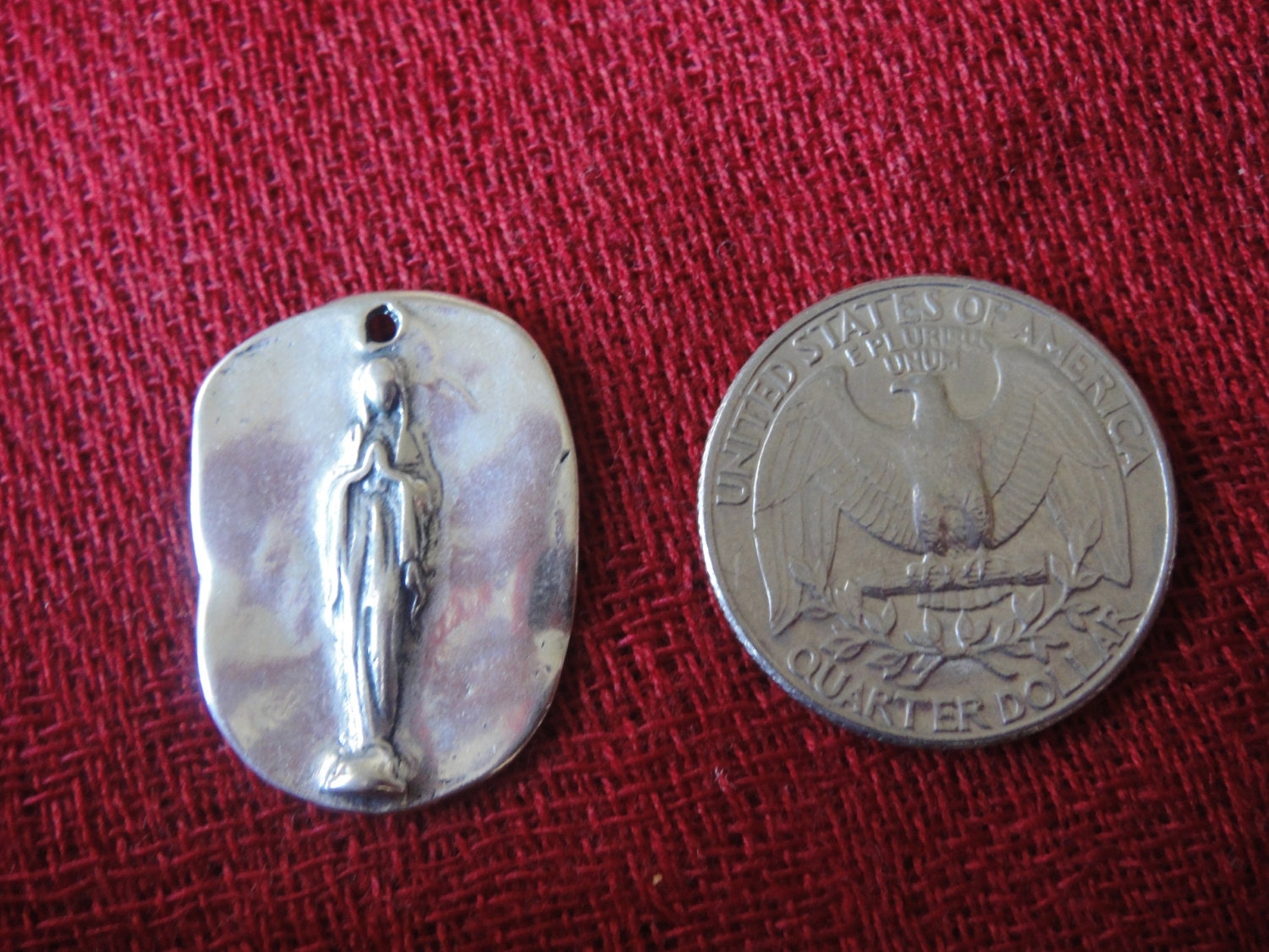 925 Sterling Silver Virgin Mary Medal, Pendant With Virgin Mary. Dog ...
